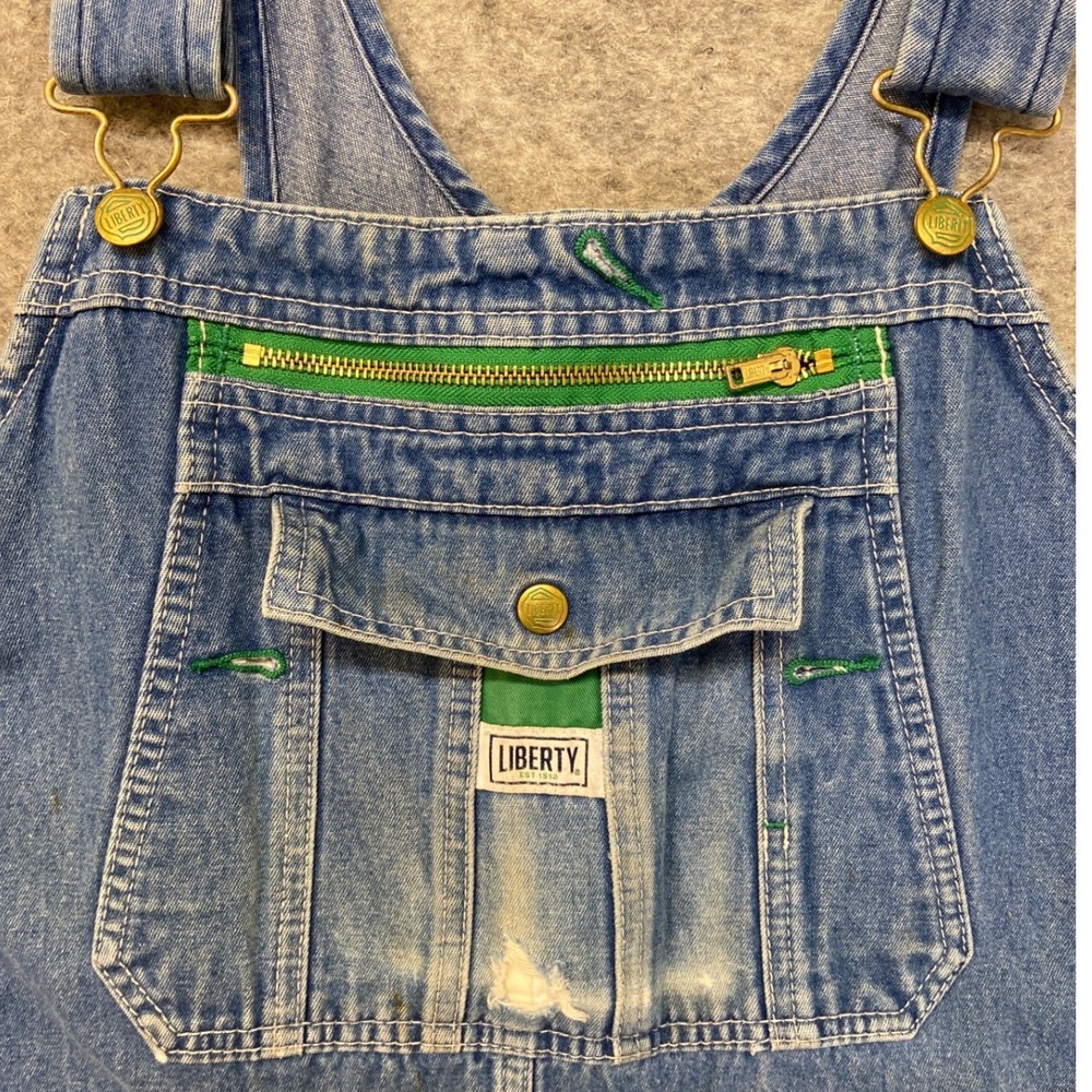 Liberty Mens Denim‎ Overalls Blue Cotton Bib Workwear 44x30 Perfectly Distressed - Picture 5 of 7